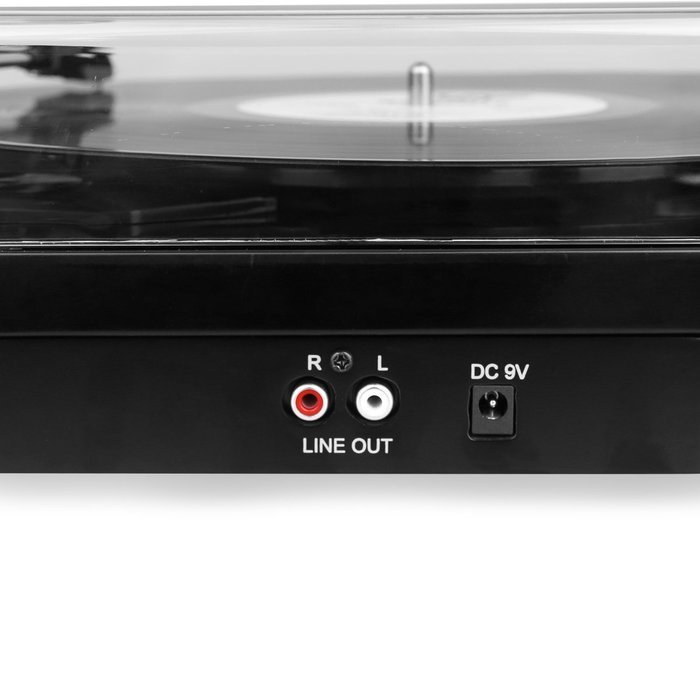 Musitrend LP 3-Speed Turntable Line Out Jacks to External Devices PC to Record Music LP-to-MP3, Glossy Piano Black N3