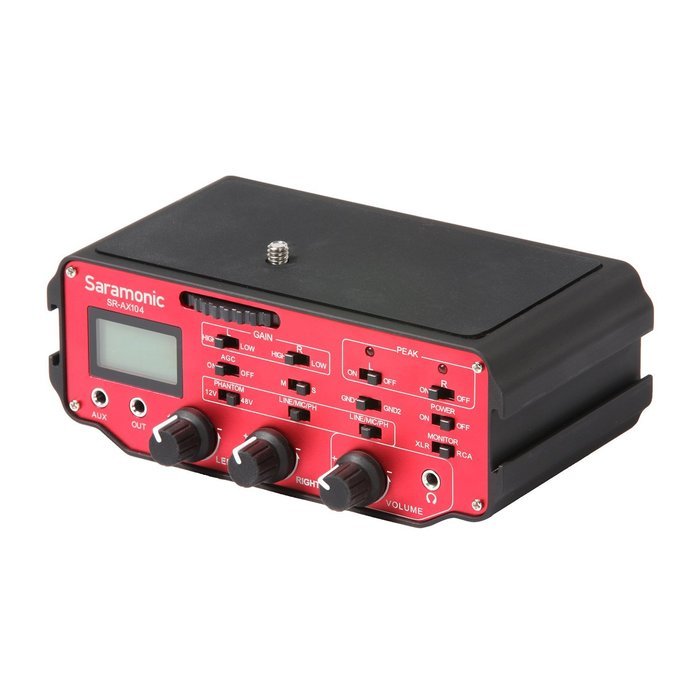 Saramonic SR-AX104 2-channel XLR Microphone Audio Adapter Mixer with Preamplifiers and Phantom Power for DSLR...