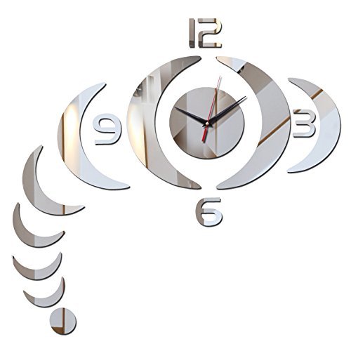EverTrust(TM) hot watch Modern 3d wall clocks diy acrylic mirror Home Decoration big clock decorative Living Geometric N2