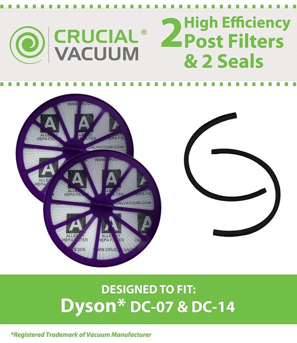 2 Dyson DC07, DC14, DC15 Post-Motor HEPA Filters + Seals, Replaces Dyson Vacuum Part # 901420-02, Designed & Engineered... N2