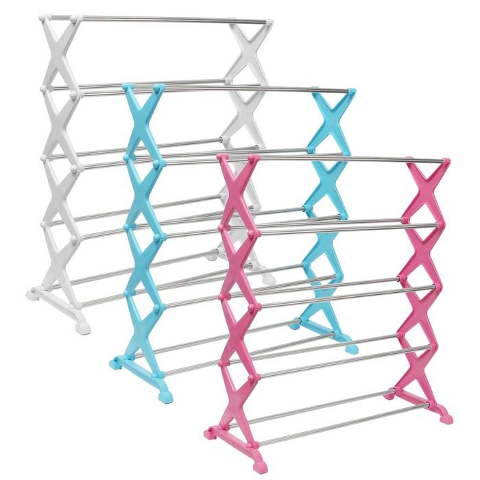 5 Tiers Stackable Stainless Steel Shoes Rack Stand Unit Display Shelf Save Storage Organizer Holders N3