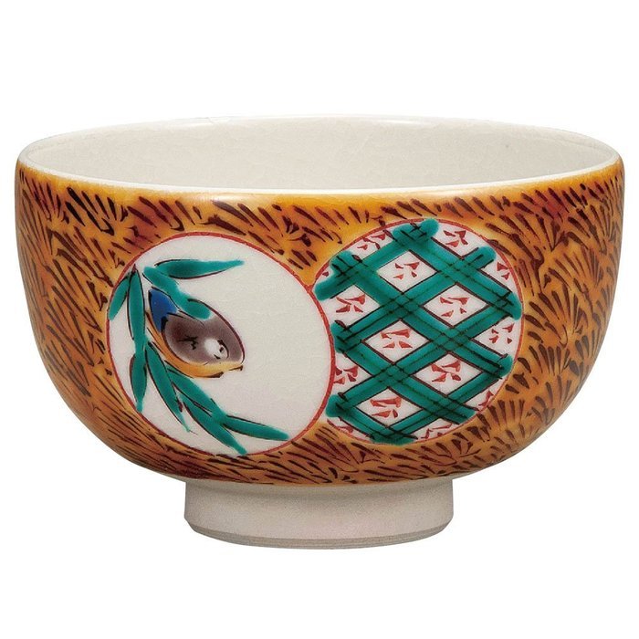 Japanese Matcha Bowl Bird Kutani Yaki(ware)