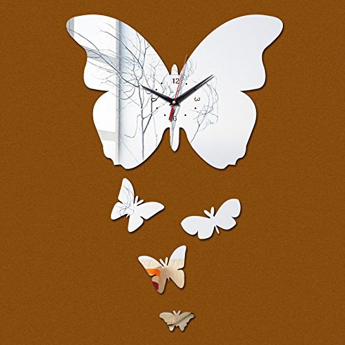 EverTrust(TM) new arrival sale limited quartz watch wall Acrylic hot big butterflie Modern mirror clock 3d clockspromotion