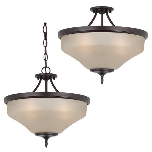 Sea Gull 77180BLE-710 Montreal 3-Light Burnt Sienna Semi Flush Fixture by Sea Gull