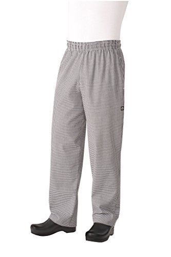 Chef Works NBCP Small Checks Basic Baggy Chef Pants, Black/White, 2X-Large by Chef Works