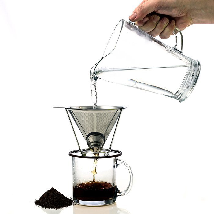 Stainless Steel Clever Coffee Dripper by Meltera, Makes Best Pour Over Coffee, Permanent & Reusable Cone with...