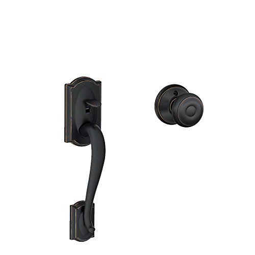 Camelot Front Entry Handle Georgian Interior Knob (Aged Bronze) FE285 CAM 716 GEO by Schlage Lock Company