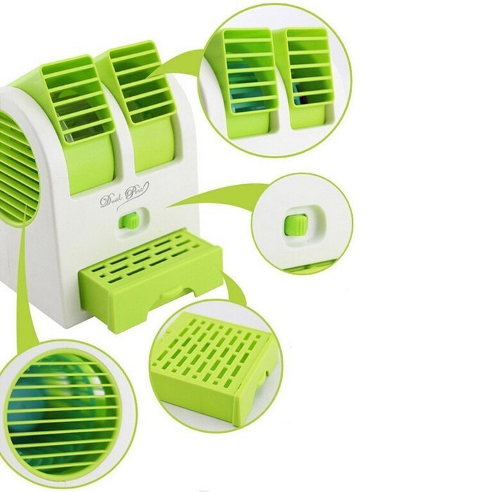 2015 New Double Layer USB Mini Air Conditioning Blade-less Fan Portable Mini-air Conditioner Perfect for Outdoor... N2