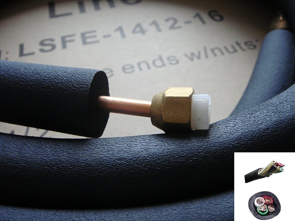 1/4" X 3/8" X 50ft Line Set w/ Control Cable