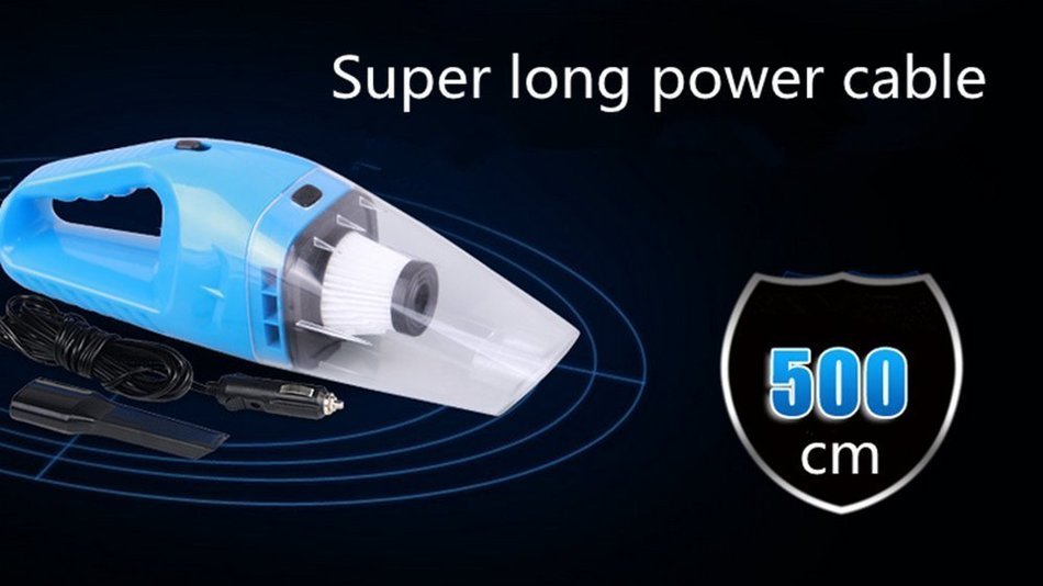 Cherni Car Vacuum Cleaner Handheld Portable 120W Mini Dirt Devil Vacuum with 16ft Power Cable (Blue) N9