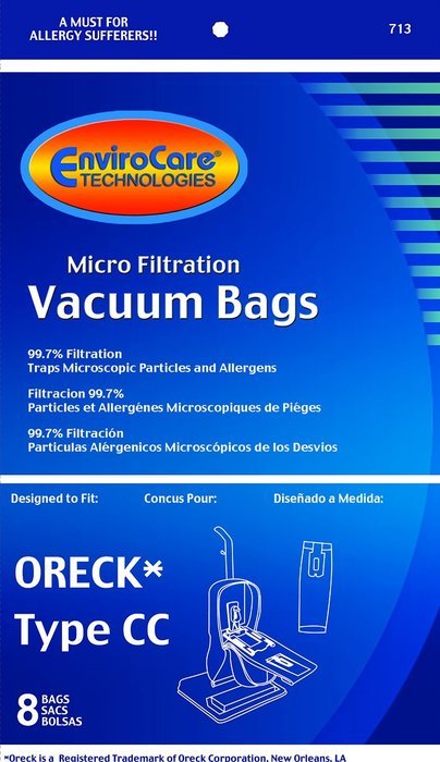 Oreck Vacuum Cleaner Bags To Fit Style 713 Or Type CC Upright Models 8 Bags N2