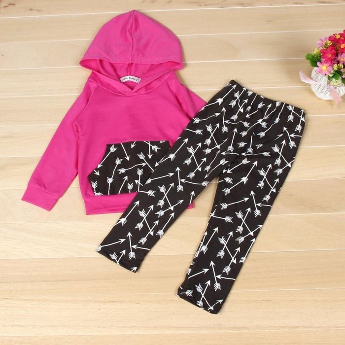 Clothes Set ,BeautyVan Newborn Baby Arrows Print Girl Boy Hooded Tops +Long Pants Outfits Set Clothes (12M, Gray) N2
