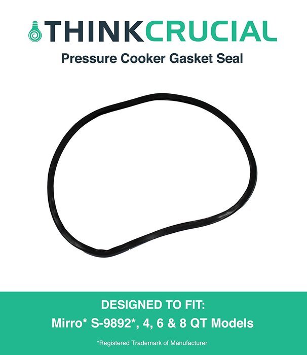 Crucial Mirro Pressure Cooker Gasket Seal for S-9892, 4 6 8 QT Models, Black N3