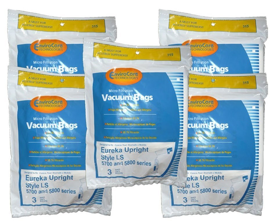 15 Eureka Type LS Sanitaire Vacuum Bags, LiteSpeed Upright, Bagged, Boss Signature Genesis, Refurb Powerline Limited... N3