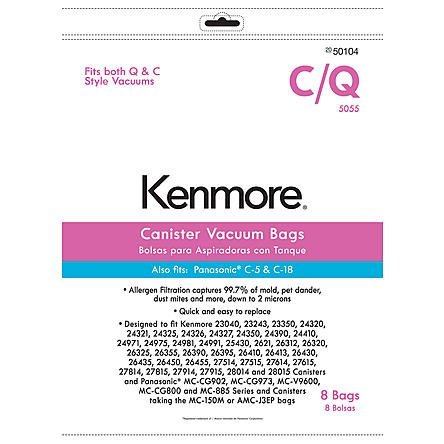 Kenmore KM48751-12 Vacuum Bags for Kenmore C/Q and Panasonic C-5 & C-18 Canisters Vacuums