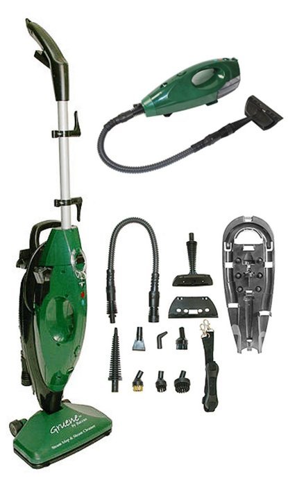 Gruene Clean System Steam Mop & Hand Held Steamer w/ Attachments N6