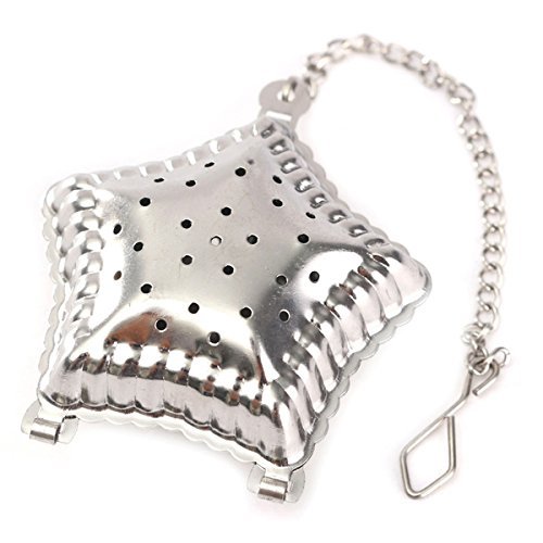 [Free Shipping] Stainless Steel Mesh Pentagram Spice Herbal Tea Leaf Infuser Strainer Filter // Inoxidable de...
