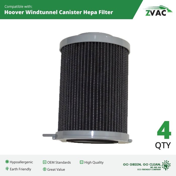 2 Pack Hoover Windtunnel Bagless Canister Filters 59134033 Fits Models 3755, S3755050, S3755080, S3765040 By ZVac...