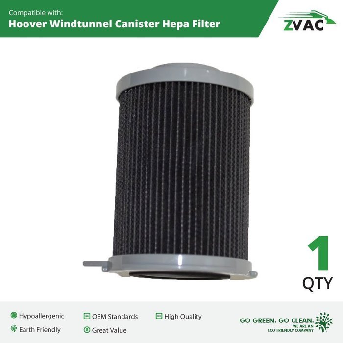 2 Pack Hoover Windtunnel Bagless Canister Filters 59134033 Fits Models 3755, S3755050, S3755080, S3765040 By ZVac... N2