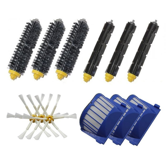 SHP-ZONE Aero Vac Filter & Bristle Brush & Flexible Beater Brush & 6-Armed Side Brush Pack Replenishment Mega...