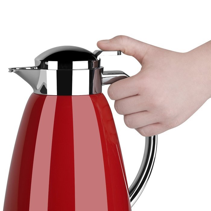 Emsa Campo Stainless Steel Thermal Carafe with Glass Liner, 34 oz, Red N2