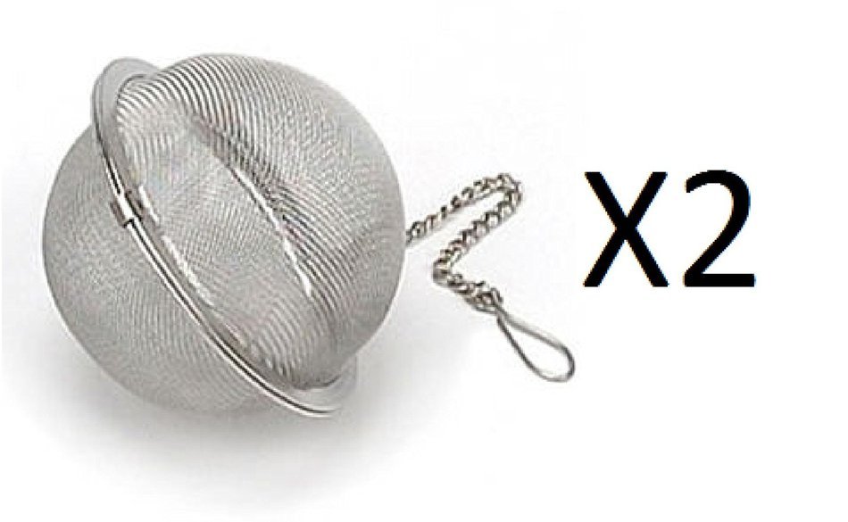 Norpro Stainless Steel Mesh Tea Ball Infuser 2" Diameter Ideal Spices (2-Pack)