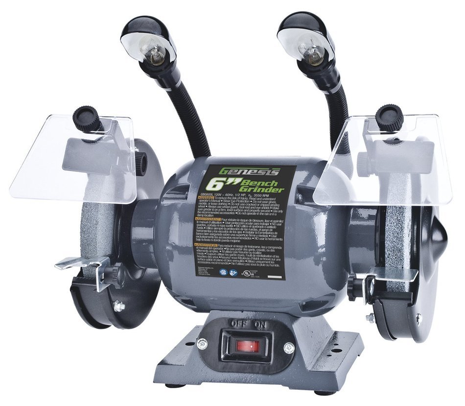 Genesis GBG800L Bench Grinder with Dual Light, 8-Inch N2