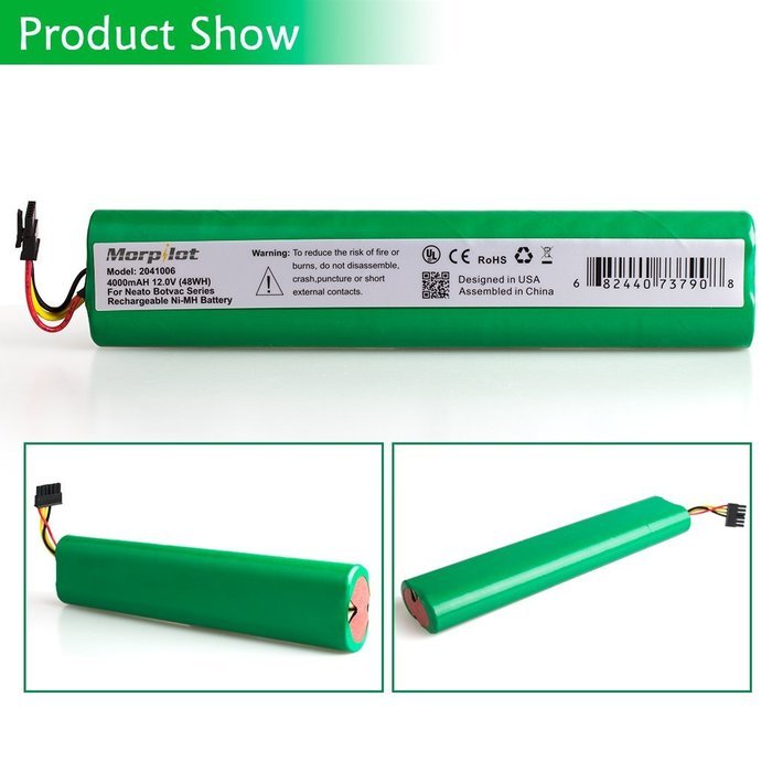 Morpilot 12V 4000mAh Extended NiMh Battery Pack for Neato Botvac Series and Botvac D Series Robots, Botvac 70e... N4