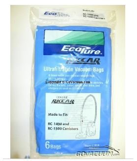 Genuine Riccar Type H paper bags for canisters 1500P,1500M,1500S,1400, & 1300