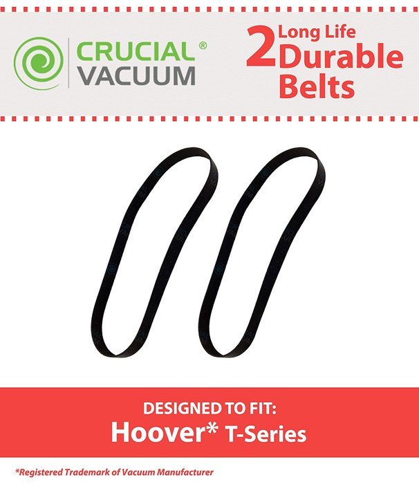 2 Hoover T-series Rewind Long-Life Non-Stretch Flat Vacuum Cleaner Belts; Replaces Hoover Part # 562289001, AH20065...