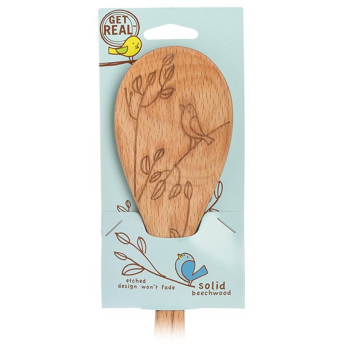 Talisman Designs Beechwood Mixing Spoon, Laser Etched with Honey Bee Art, 12" Long N3