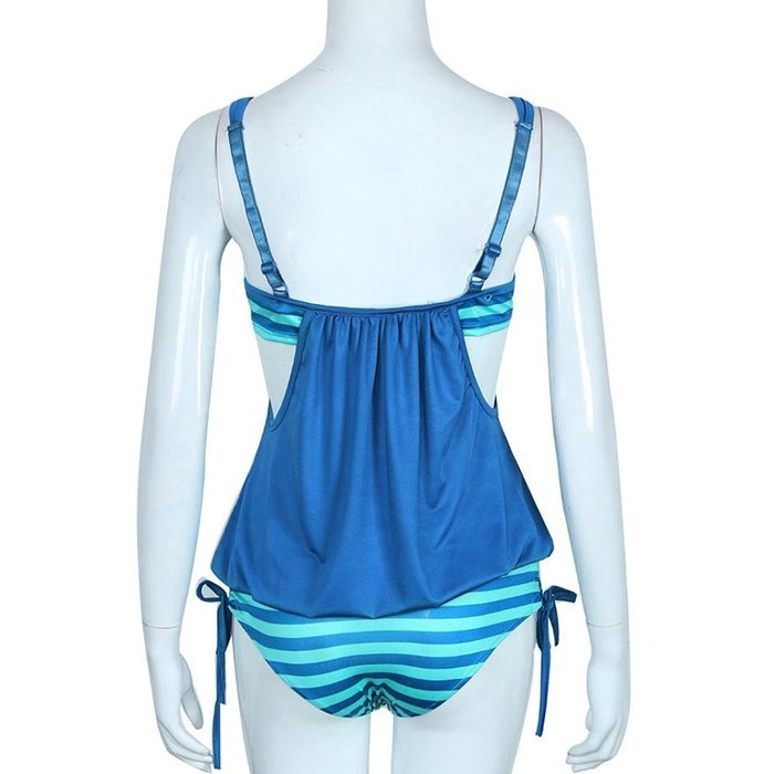 HOT Sale!MOKINGTOP,Canserin Women Striped Splicing Spaghetti Strap Swimwear N24