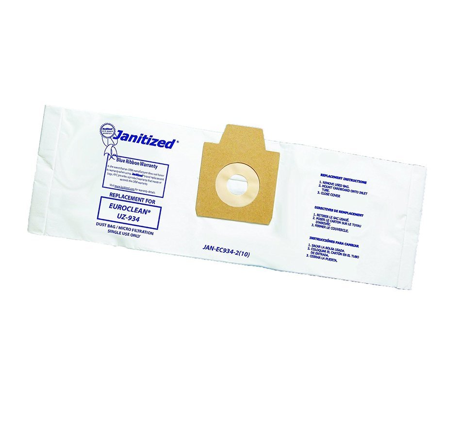 Janitized JAN-EC934-2(10) Premium Replacement Commercial Vacuum Bag, Euroclean UZ934 and UZ932 Canister Vacuum...
