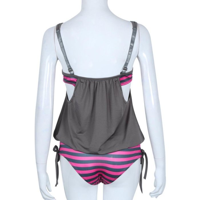 HOT Sale!MOKINGTOP,Canserin Women Striped Splicing Spaghetti Strap Swimwear N30