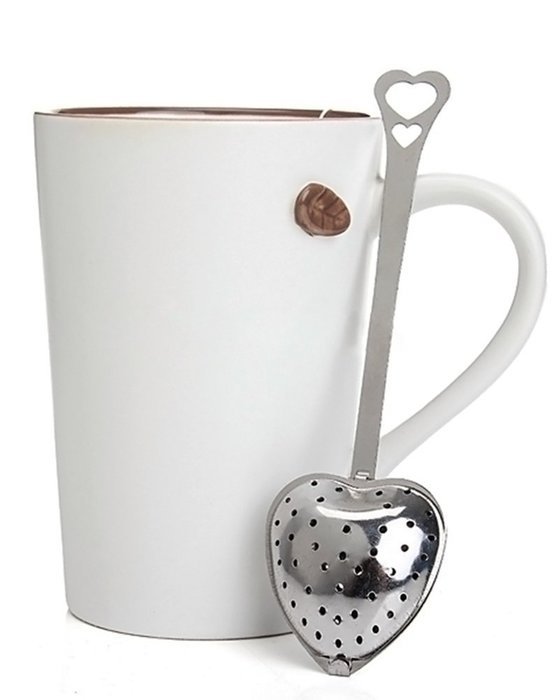 C-Pioneer Heart Shape Stainless Steel Tea Infuser Spoon Strainer Steeper Handle Shower N2
