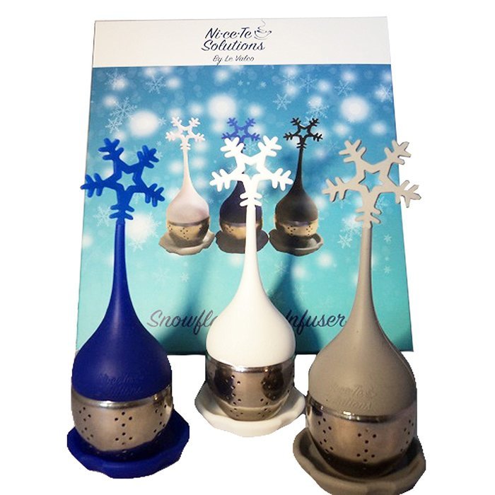 Ni&bull;ce&bull;Tea Solutions Snowflake Silicone Stainless Loose Leaf Tea Infusers/Strainers N2