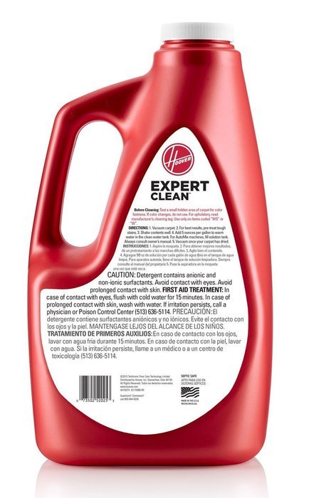 Hoover Expert Clean 128 Ounce Carpet Washer Liquid Detergent, AH15074 N3