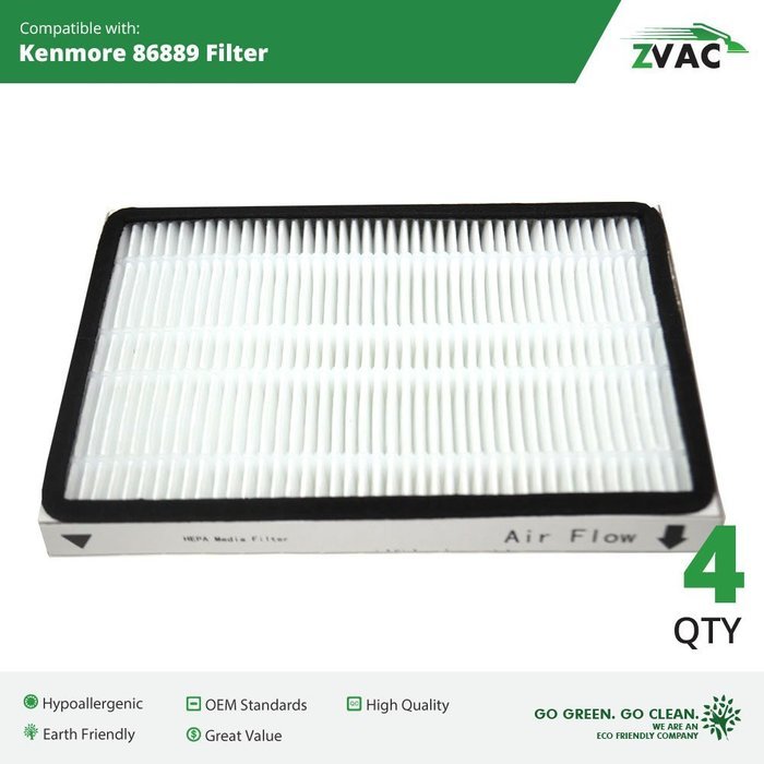 Kenmore 86889 EF-1 Exhaust HEPA Vacuum Filters - 4 Pack - Similar to Kenmore Part# 86889 or 20-86889, 40324, EF1... N7