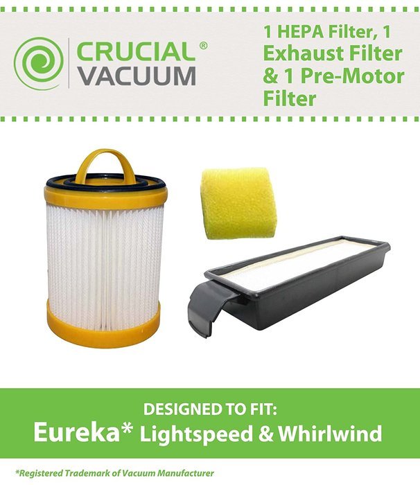 Eureka Lightspeed Whirlwind Bagless Upright Filter Kit, Kit Includes 1 HEPA Dust Cup Filter, 1 HEPA Exhaust Filter... N2