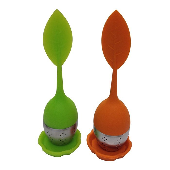 Tea Leaf Infuser Set, Silicone Long handle, Stainless Steel Base, Drip Tray,Perfect Cup Of Loose Tea. Guaranteed... N3