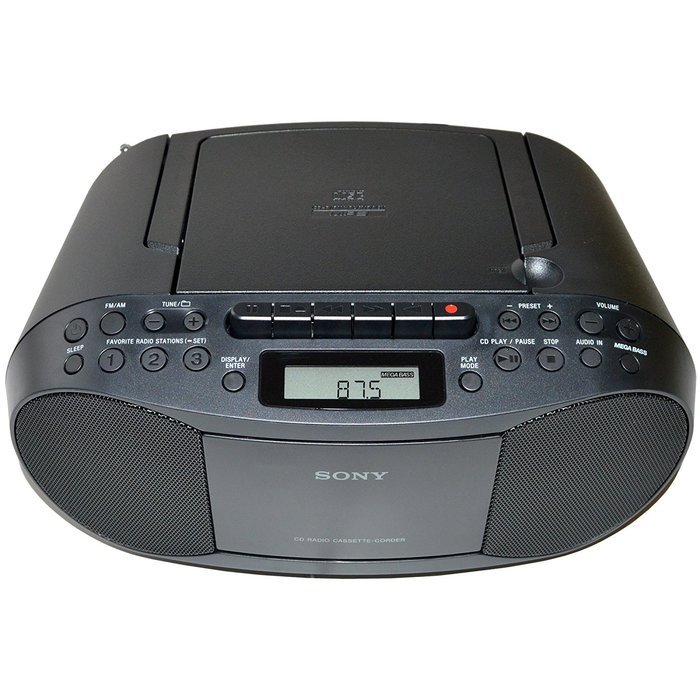 Sony CD Radio Cassette Recorder Bundled with AC Power Auxiliary Cable for iPods, iPhones, Smartphones, MP3 Players... N2
