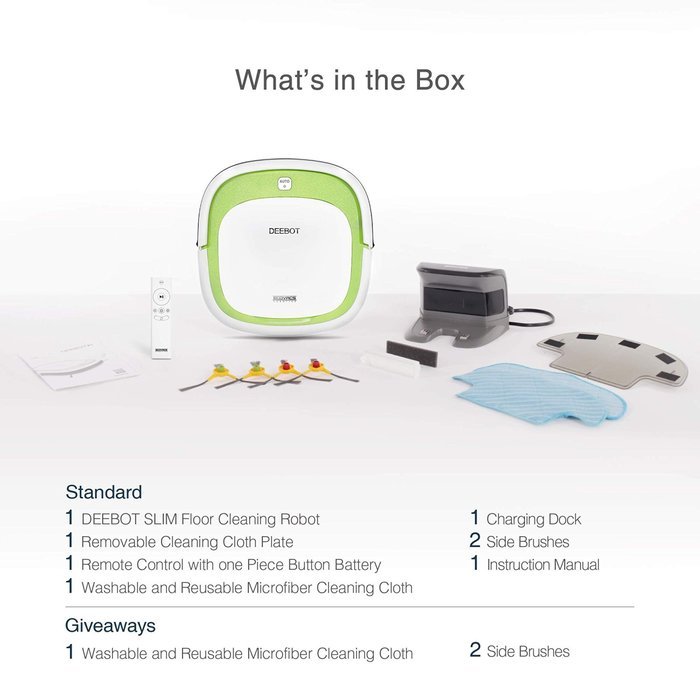 ECOVACS Slim Vacuum Floor Cleaning Robot for Pet - Automatic Smart Robotic Cleaner, DEEBOT SLIM, + Extra Accessory... N6