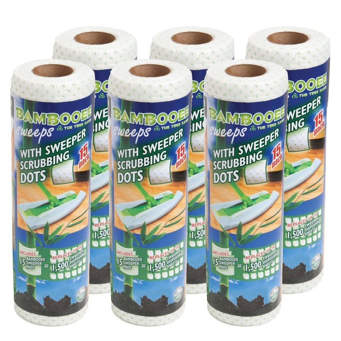 Bambooee Reusable Bamboo Sweeper Sheets with Sweeper Scrubbing Dots N4