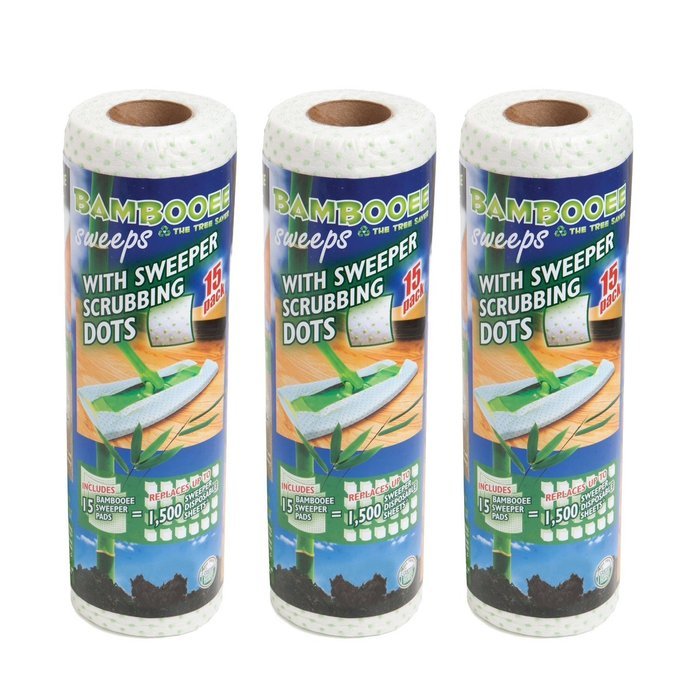 Bambooee Reusable Bamboo Sweeper Sheets with Sweeper Scrubbing Dots N5