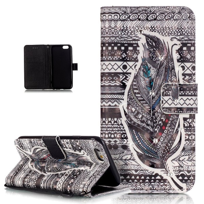 iPhone 6S Case,iPhone 6 Case,ikasus Shiny Glitter Diamond Colorful Art Painting PU Leather Flip Wallet Pouch Stand... N9