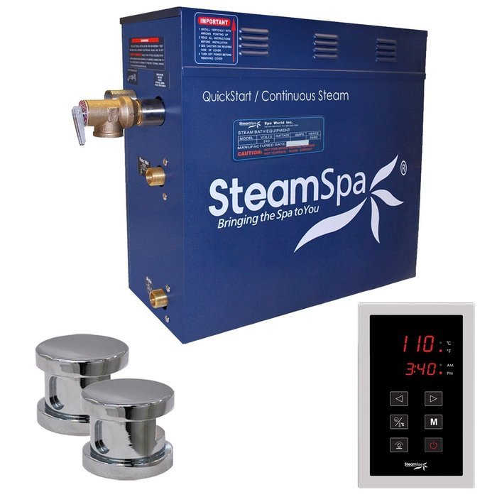 Steam Spa OAT1050CH Oasis 10.5 KW Quick Start Acu-Steam Bath Generator Package, Chrome