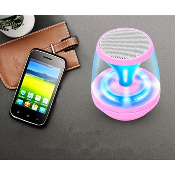 Ultra-Portable Wireless Bluetooth Speaker with Multi-Color LED Light Show，Build-in FM Radio,AUX,MIC,TF Card Slot... N8