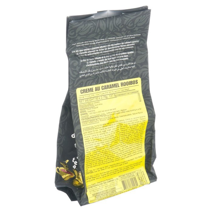 Metropolitan Tea 50 Count Pyramid Shaped Teabags, Creme Au Caramel