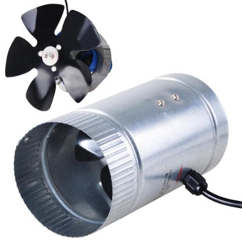 Light Weight Indoor Garden 4" 120 CFM Inline Duct Booster Vent Fan Blower Aluminum Blade N6