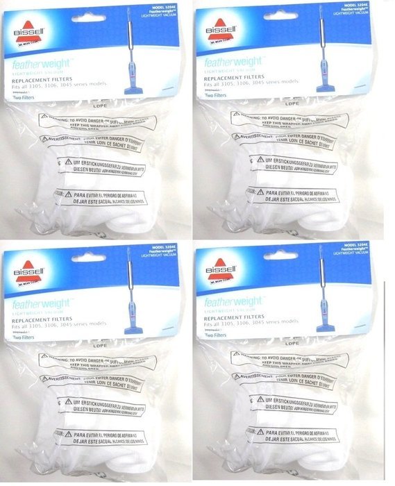 BISSELL 3204E Featherweight Series 3105, 3106, 3045 Filter (8-Pack) N2